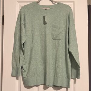 NWT - LOFT Light Green Classic Knit Sweater Size M